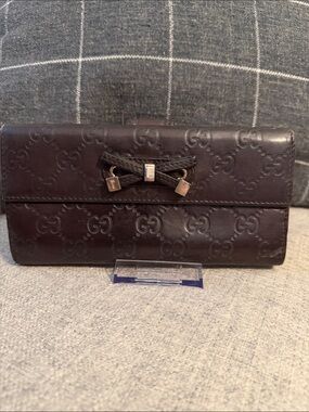 Gucci Brown Guccissima Continental Leather Wallet